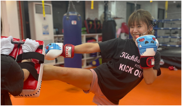 朝キック体験の様子